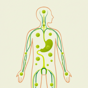 Illustration showing how the human body converts food into energy through metabolism