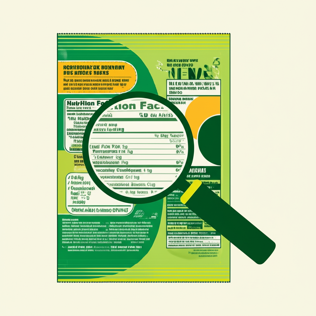 Nutrition label on a food package highlighting key information for reading food labels