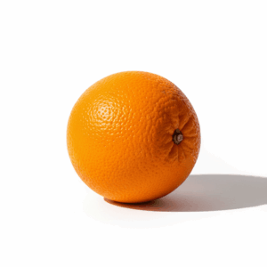 Fresh orange, whole and sliced, on white background