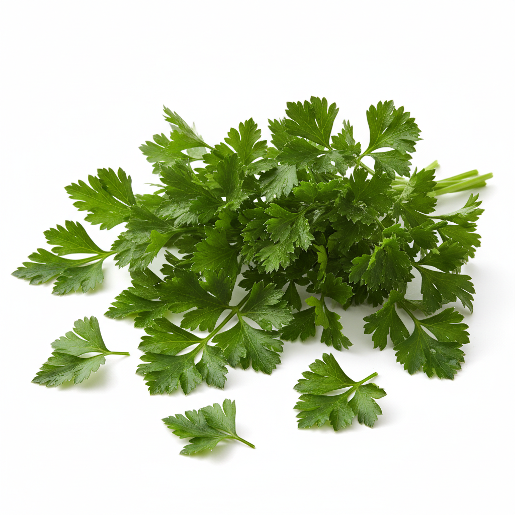 Fresh parsley on white background