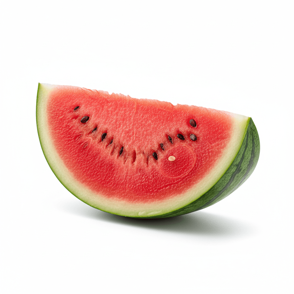 Fresh watermelon, whole and sliced, on white background